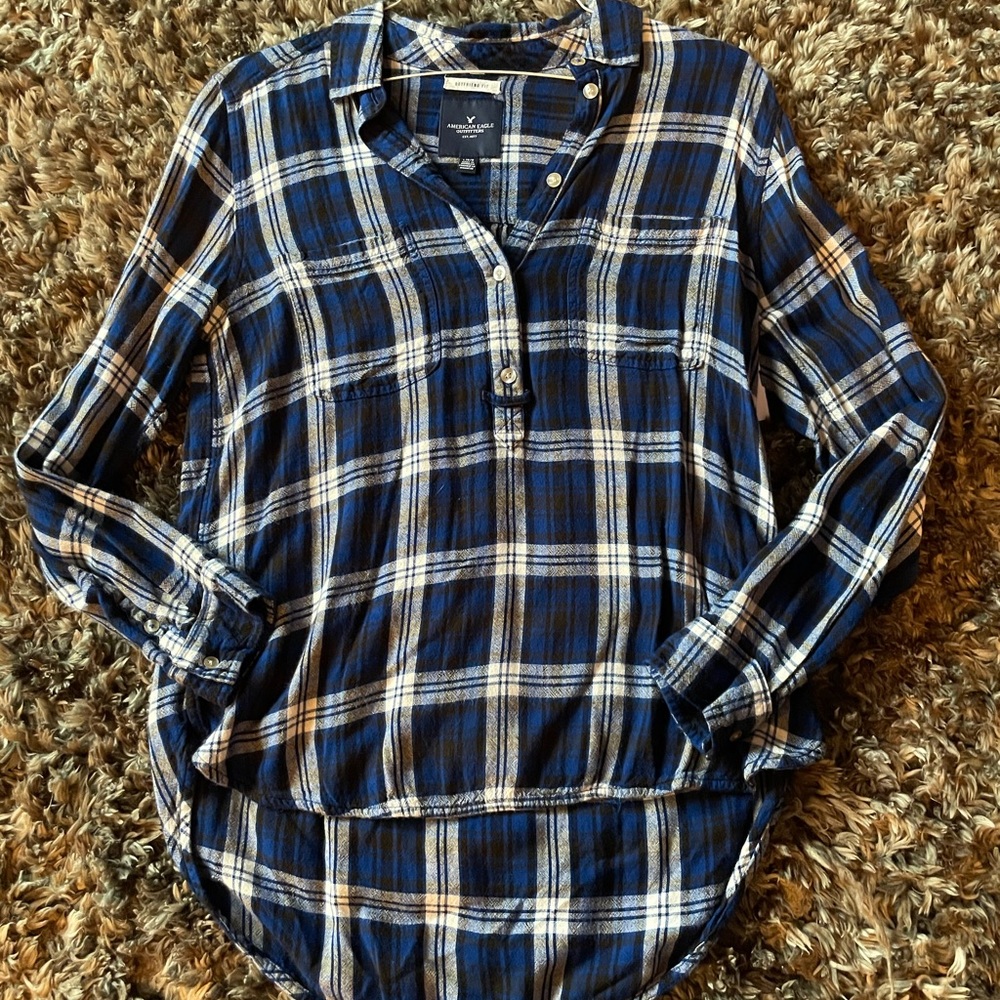 Blue and white flannel